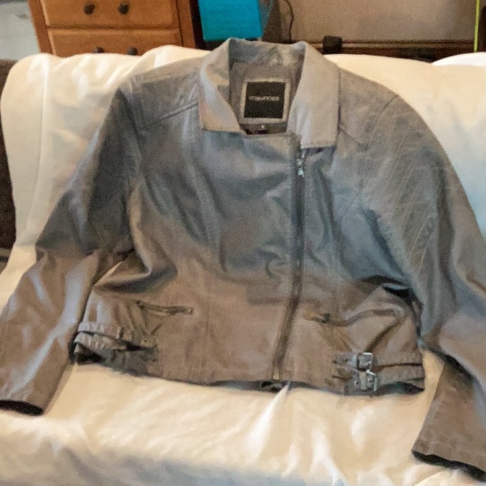 Gray moto jacket